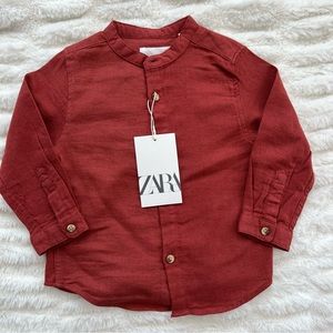 ZARA Collarless Button-down (size 12-18M)